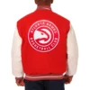 Atlanta Hawks Two Tone Red Wool Varsity Jacket 1