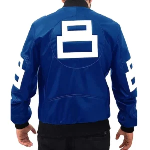 Authentic Eight Ball David Puddy - Seinfeld Men's Blue Bomber Leather Jacket