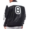 Authentic Eight Ball Men’s Black and White Genuine Leather Jacket