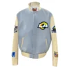 Baby Blue and Cream Los Angeles Rams Varsity Jacket