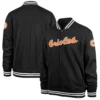 Baltimore Orioles 47 Black Wax Pack Pro Camden Full-Zip Varsity Jacket 2