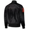 Baltimore Orioles Black Wordmark Full-Snap Satin Varsity Jacket 1