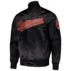 Baltimore Orioles Black Wordmark Full-Snap Satin Varsity Jacket