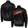 Baltimore Orioles Black Wordmark Full-Snap Satin Varsity Jacket 2
