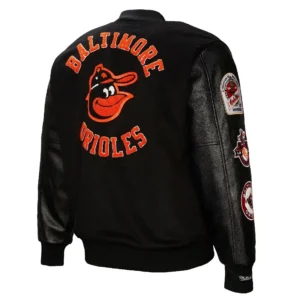 Baltimore Orioles Blackout Black Varsity Jacket