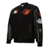 Baltimore Orioles Blackout Black Wool Varsity Jacket