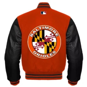 Baltimore Orioles Letterman Baseball Team Players Wool & Leather Varsity Jacket 1