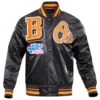 Baltimore Orioles Mashup Full-Snap Satin Varsity Black Jacket