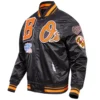 Baltimore Orioles Mashup Full-Snap Satin Varsity Black Jacket 2