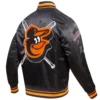 Baltimore Orioles Mashup Full-Snap Satin Varsity Black Jacket 3