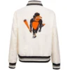 Baltimore Orioles Retro Classic Women’s Full-Snap Satin Varsity White Jacket 1