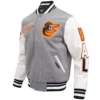 Baltimore Orioles Script Tail Wool & Leather Varsity Jacket 2