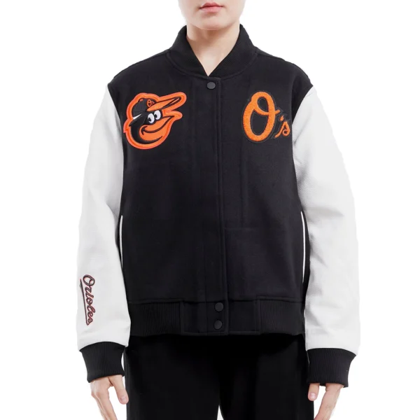 Baltimore Orioles Women’s Classic Wool & Leather Varsity Jacket