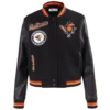 Baltimore Orioles Women’s Retro Classic Rib Knitted Black Wool & Leather Varsity Jacket
