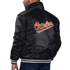 Baltimore Orioles X Levi’s Silver Tab Satin Trucker Varsity Jacket – Black 1