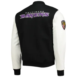Baltimore Ravens Classic Logo Black Varsity Jacket 1