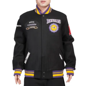 Baltimore Ravens Crest Black Varsity Jacket
