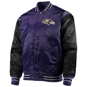 Baltimore Ravens Enforcer Purple and Black Varsity Jacket