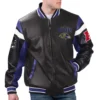 Baltimore Ravens Full-Zip Black Leather Varsity Jacket