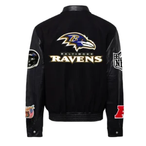 Baltimore Ravens Jeff Hamilton Black Wool Varsity Jacket 1