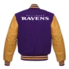 Baltimore Ravens Letterman Wool and Leather Purple Jacket 1
