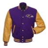 Baltimore Ravens Letterman Wool and Leather Purple Jacket