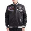 Baltimore Ravens Mashup Full-Snap Black Satin Varsity Jacket 2