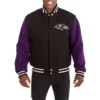 Baltimore Ravens Two Tone Wool Black Varsity Jacket