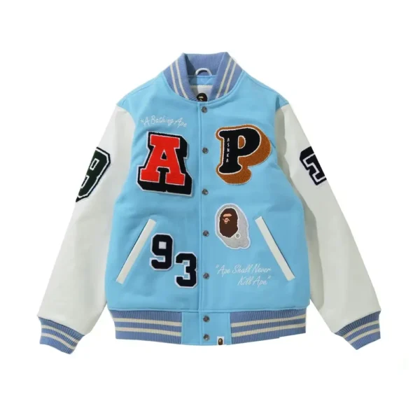 Bape Crazy Patch Varsity Jacket