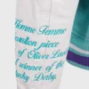 Bel-Air Homme+Femme Leather Sky Blue and White Varsity Jacket 3