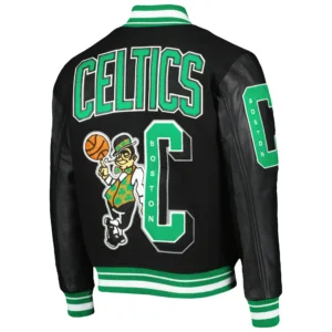 Black Boston Celtics Mashup Varsity Jacket 1