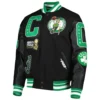 Black Boston Celtics Mashup Varsity Jacket