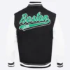 Black Boston Celtics Script Tail Varsity Jacket 2