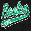 Black Boston Celtics Script Tail Varsity Jacket 4