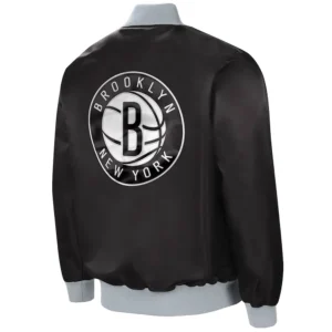 Black Brooklyn Nets The Ambassador Varsity Jacket 1