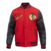 Black Chicago Blackhawks Wool Varsity Jacket