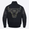 Black Chicago Bulls Logo Black & Gold Wool Varsity Jacket 3