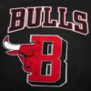 Black Chicago Bulls Mashup Wool Varsity Jacket 8