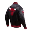 Black Chicago Bulls Retro Classic Varsity Jacket 2