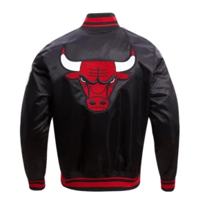 Black Chicago Bulls Retro Classic Varsity Jacket 3