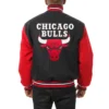 Black Chicago Bulls Two Tone Wool Varsity Jacket 1