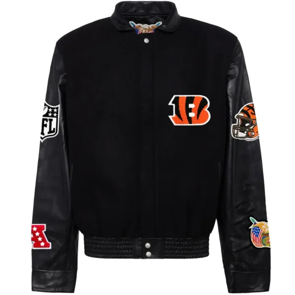 Black Cincinnati Bengals Jeff Hamilton Varsity Jacket