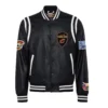 Black Cleveland Cavaliers Leather Varsity Jacket