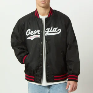 Black Georgia Bulldogs A-Game Varsity Jacket