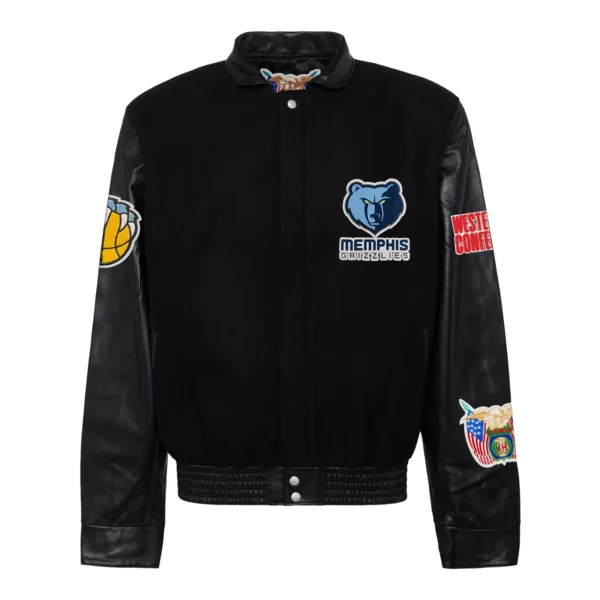 Black Memphis Grizzlies Varsity Jacket