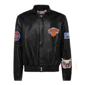 Black New York Knicks Jeff Hamilton Leather Jacket