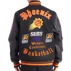 Black Phoenix Suns Old English Wool Varsity Jacket 3