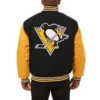 Black Pittsburgh Penguins Wool Varsity Jacket 1