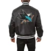 Black San Jose Sharks Varsity Jacket 1