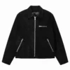 Black Stussy 8 Ball Bing Suede Leather Jacket for Men's